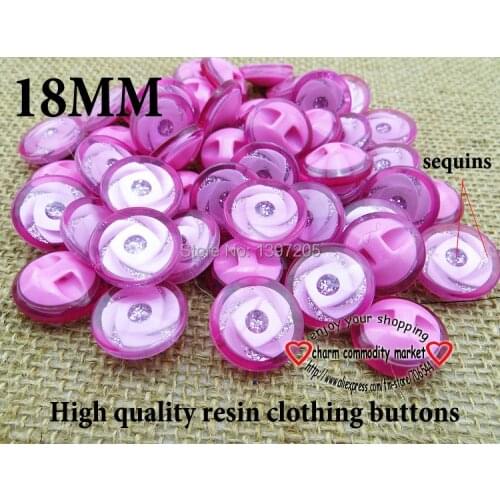 20PCS 15MM Pulm Sequins Dyed RESIN Buttons Coat Boots Sewing Clothes Accessories R-037