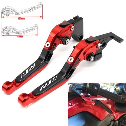 Motorcycle CNC Adjustable Foldable brake Clutch Levers for Yamaha R1M 2015 2016 2017 with Logo(R1M)