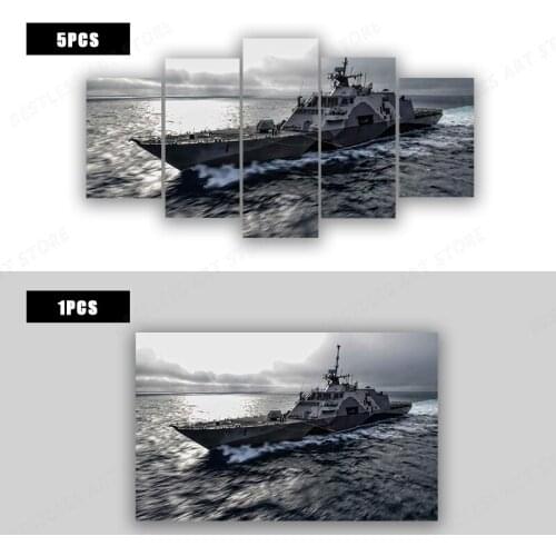 Uss freedom lcs 1 littoral combat ships military seascape artwork living room home art decor wall print Canvas poster