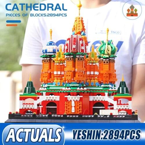 Yeshin Streetview Building Toys The Saint Basils Cathedral Landmark Architecture Building Blocks Bricks Kids Christmas Gifts