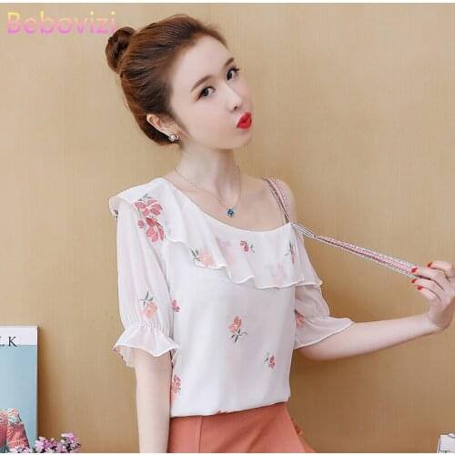 S-XXL 2021 New Fashion Asia Korea Sexy Off Shoulder Short Sleeve Blouse for Women Summer Casual Office Lady Top Shirts Clothes