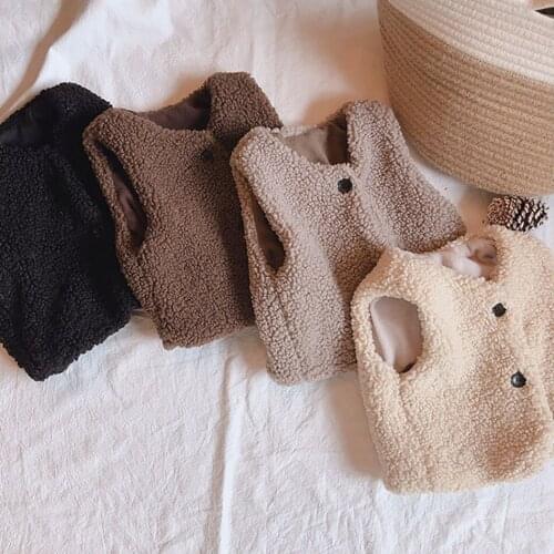 Childrens Double Vest Baby Girls Boys Clothing Plush Warm Vest Autumn Winter Toddler Kids Clothes For1-6 Years