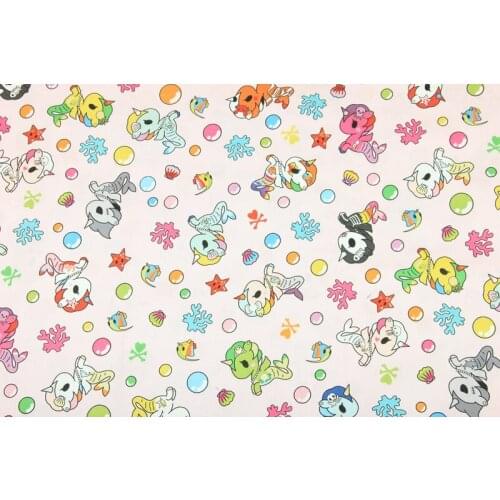 108cm Width Cartoon Unicorn/Donuts/Milk 100% Cotton Fabric for Girl Clothes Hometextile Cushion Cover Backpacks Curtain DIY