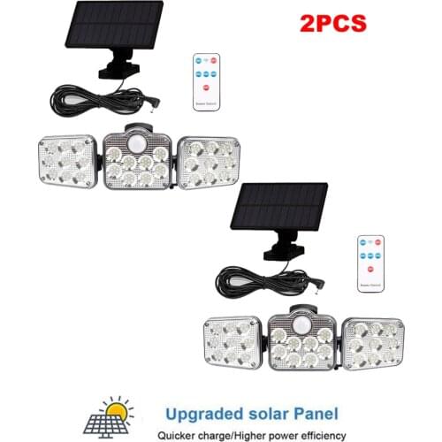 2pcs 138 led seperable remote Garden Solar Light Motion Sensor Solar Lamp Powered By Sun Waterproof Outdoor Wall Street Garden D