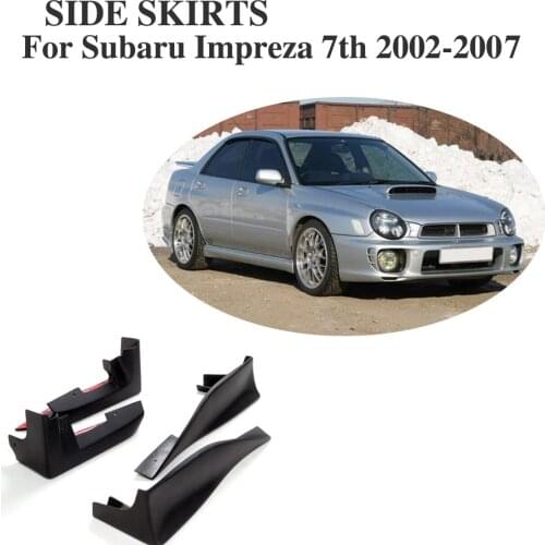 4Pcs/Set Front Rear Side Skirts Splitters Aprons For Subaru Impreza 7th MK7 WRX 2002-2007 PU Black Unpainted Trunk Trim Sticker