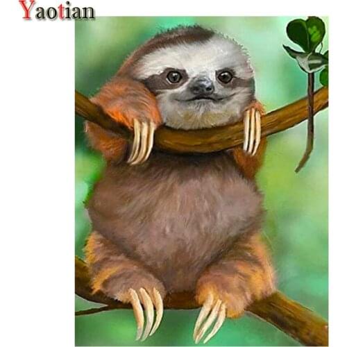 DIY 5D Diamond Painting Cute Sloth Full Square Round Drill Resin Embroidery Diamond Mosaic Animal Cross Stitch Decor Year Gift