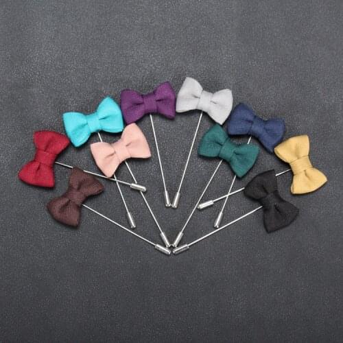 Bowknot Shape Lapel Pin Fasion Casual Designer Suits Boutonniere Butterfly Stick Brooches High Quality Mens Accessory Lapel Pin