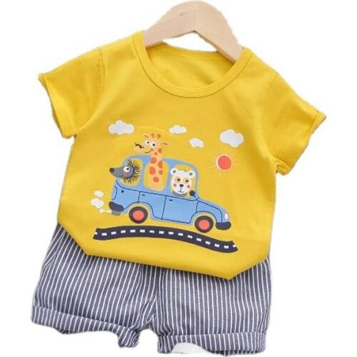 Infant Fashion Summer Baby Girl Clothes Suit Sports Children Boys Cotton T Shirt Shorts 2Pcs/set Toddler Costume Kids Tracksuits