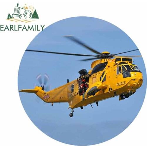EARLFAMILY 13cm x 12.8cm For Helicopter Car Bumper Decal Windows Car Stickers Vinyl Material Laptop Decoration Personality