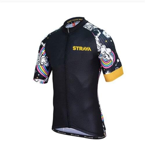 STRAVA Men Short Sleeve Jersey Mountain Bike Motorcycle Cycling Jersey, Shirt Ciclismo Men Professional MTB Shirt Jersey Cycling