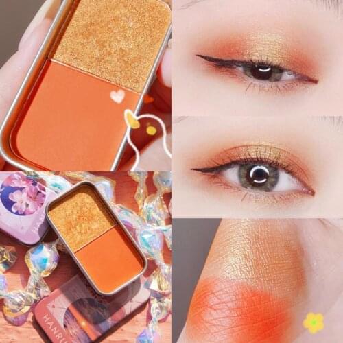 HANRU Iron box hard candy monochromatic eyeshadow palette Pearlescent highlighter Makeup Cosmetic Face Makeup Cosmetics TSLM1