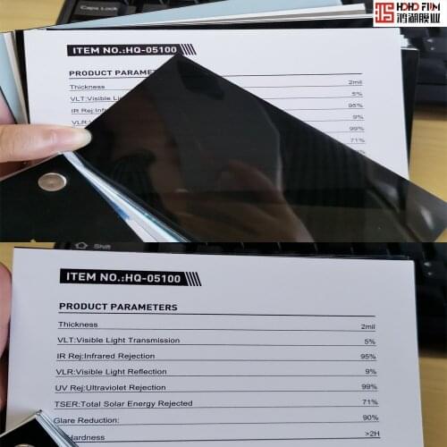 HOHOFILM 5%VLT Black Window Tint Ultra Clear Nano Ceramic PET Solar Tint Car House Window Sticker 100%UV proof Adhesive Vinyl