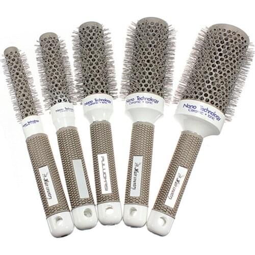 Ceramic Round Comb Barrel Brush Barber Hairbrush Dressing Salon Styling Tool 5 Size Hairstyling Straighter Styler Hair Brushes