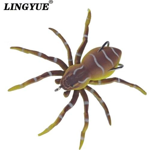 LINGYUE Spider Soft Bait 8cm 7g Silicone Bait Artificial Softbait Lures Weedless Fishing Lure with Realistic Design