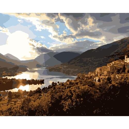 MaHuaf-j152 beautiful Italy countryside DIY painting by numbers on canvas for home decor