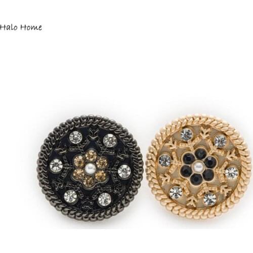 5pcs Shiny Round Flower Metal Shank Buttons Sewing Scrapbooking Clothing Replace Handmade Crafts Accessories Decor 20mm