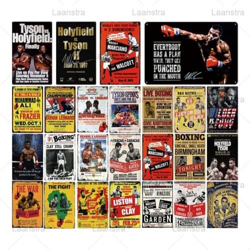 Metal Tin Sign Boxing Fight Signs Boxing Match Sports Poster Passionate Wall Art Decor For Boxing Gym Sports Club Bar IronPlaque