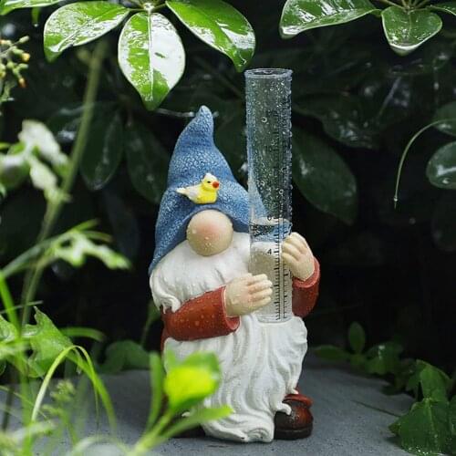 Cute Garden Dwarf Rain Gauge Decoration Durable Plastic Waterproof Resin Unique Cute Dwarf Rain Gauge Garden Tools