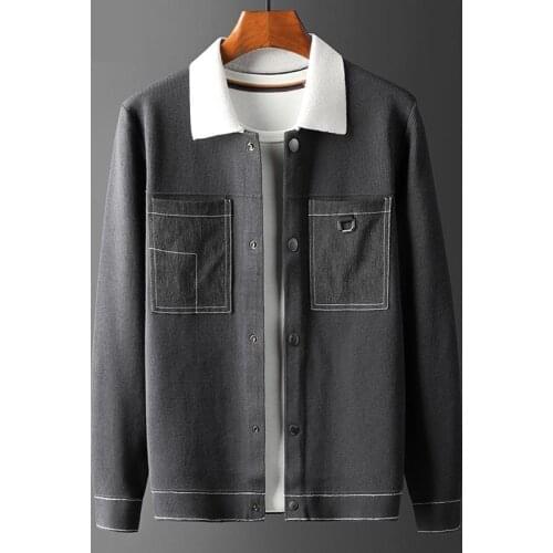 New Fashion High Quality Men Jacket Autumn Youth Casual Cardigan Single Breasted Computer Knitted Thick Sweater Plus Size M-4XL