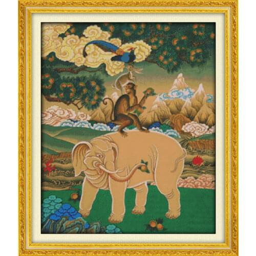 The four lucky animal picture cross stitch kit 14ct 11ct pre stamped canvas embroidery DIY handmade needlework