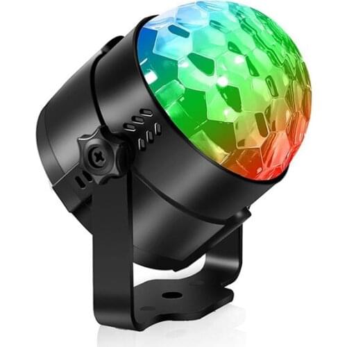 New 3W RGB Disco Ball Party Stage Light Sound Activated USB Car DJ ic LED for Kid Gifts Club Birthday Bar Christmas with Remo