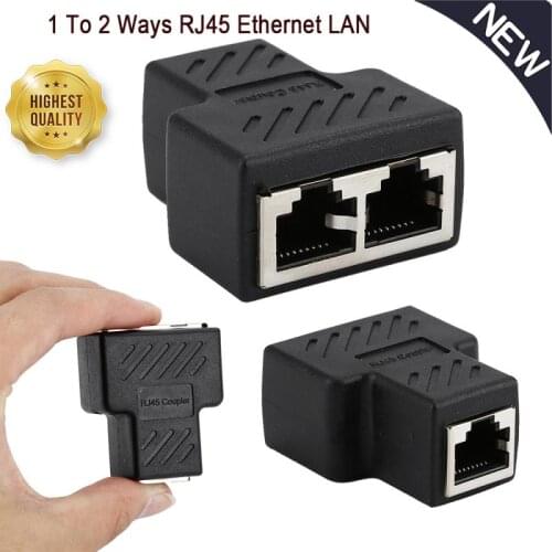 1 To 2 LAN Ethernet Network Splitter Adapter Connector RJ45 Extender Plug Connector Double Adapter Adaptador Rj45 Lan Splitter