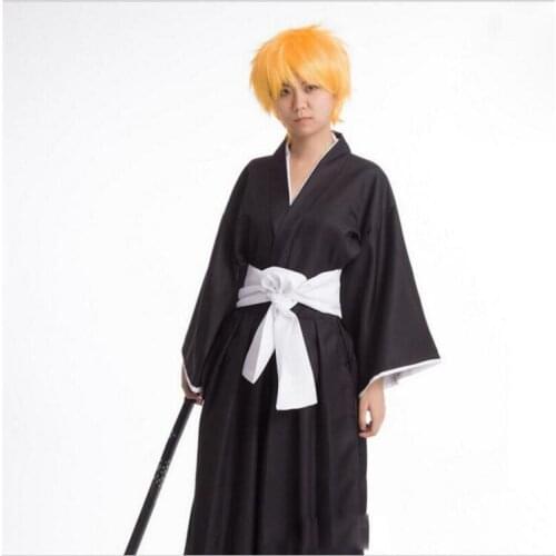 Bleach Kurosaki Ichigo Robe Cloak Coat Japanese Anime Cosplay Halloween Costume