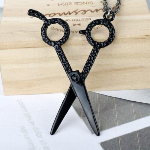 Barbers-Scissors Necklace Hair Stylist Beautician Charm Pendant Necklaces For Men Jewelry