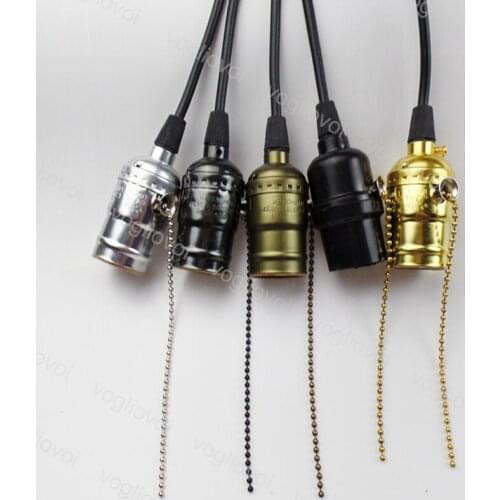 Vogliovoi Pendant Lights 1M Hanging 85-265V E27 With Retro Lamp Holder With Cord Zipper Switch For Dining Room Restaurant