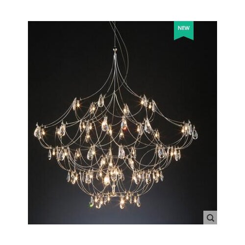 Postmodern fashion creative design stainless steel woven lamp body crystal decoration European and American living room light