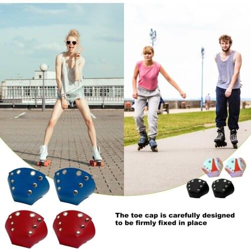 Roller Skate Toe Guards PU Leather Roller Skating Cap Protectors Durable Cushioning Protective Equipment For Girl Boy Teenager