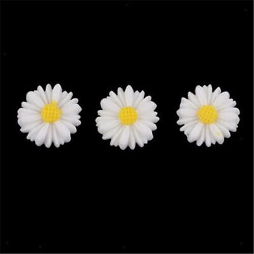 Daisy Flower Craft Resin Cabochon DIY Hair Bow 50Pcs Embellishments Flatbacks