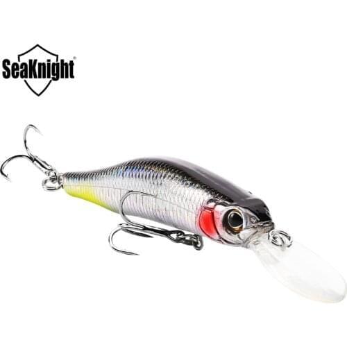 SeaKnight SK022 1PC Fishing Lure 80mm 9g Wobbler Minnow Depth 0~1.5M Hard Bait with 2 Fishing Hooks Fishing Tackle
