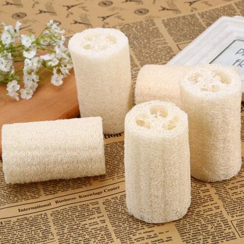 Bath Shower Tool 5 Inches Natural Flatten Loofah Dish Cleaning Brush Dishwashing Ball Washing-up Loofah LX8440