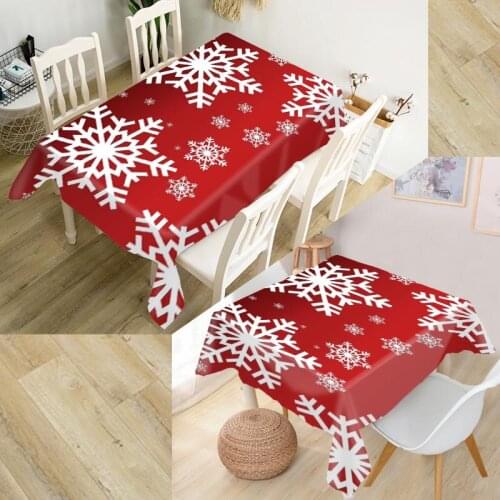 Customizable 3D Tablecloth Snowflakes Waterproof Thicken Rectangular Square Wedding Table Cloth 90X90cm,100X140cm