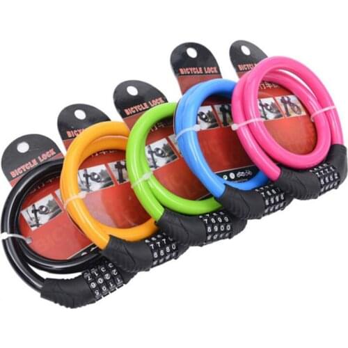 Universal Anti-Theft Bike Bicycle Lock 4 Digit Combination Password Cycling Security Bicycle Cable Steel Wire Chain Bike Lock