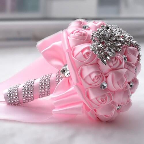 Gorgeous crystal Wedding Bouquet Red Brooch bouquet wedding accessories Bridesmaid artifical Wedding flowers Bridal Bouquets