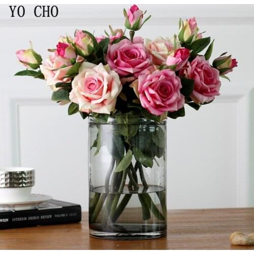 YO CHO Bridal Bridesmaid Sister Flower Artificial Flower Bouquet Delicate Rose Wedding Flowers Bridal Bouquets Home Decoration