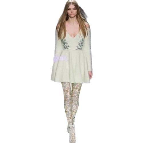 Original Womens Tights Milk White Pantyhose Flower Printed Girl Pantyhose Worm Tights Softy Female Tights