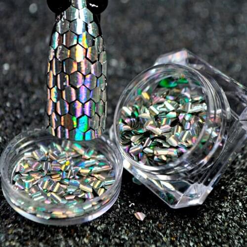 1 Box Shining Scales Nail Sequins Mermaid Hexagon Sheets Holographic Fish Scale Nail Glitter Tips Manicure Nail Art Decoration