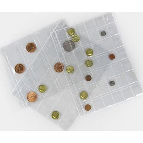 1 Page 20/30/42 Pockets Transpare Plastic Coins Holders Storage Collection Money Album