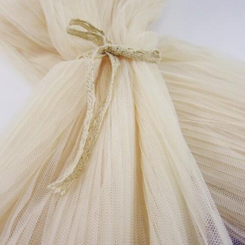 10Metres 150cm Width Evening Gowns Pleated Crushed Mesh Fabric Apricot Crumpled Tulle Net Fabric For Organ Skirt Dress