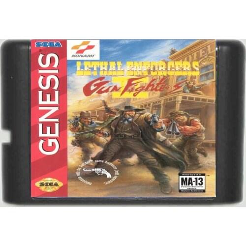 Lethal Enforcers Gun Fighters II 16 bit SEGA MD Game Card For Sega Mega Drive For Genesis