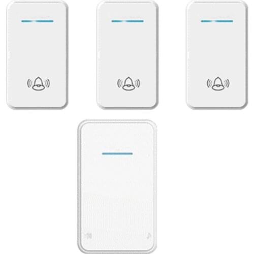 Wireless door bell w/ 3 emitter +1 receiver & power by AA battery doorbell Waterproof 280 Meter door chime digital signal ring