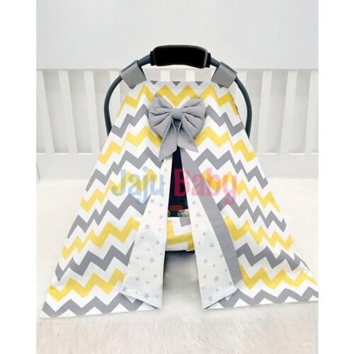 Jaju Baby Yellow Gray Zigzag Pushchair Cover and Inner Sheet (Elastic)