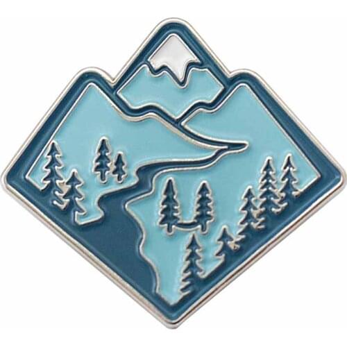 Mountain Enamel Pin Backpack Hammock Exploring nature Mountain Adventure badge