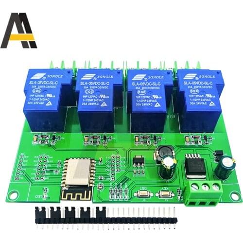 ESP8266 ESP-12F 4 Way Channel WiFi Relay Module Things DC 7-80/5V IOT 30A Smart Home Remote Control Switch Wireless Module Phone