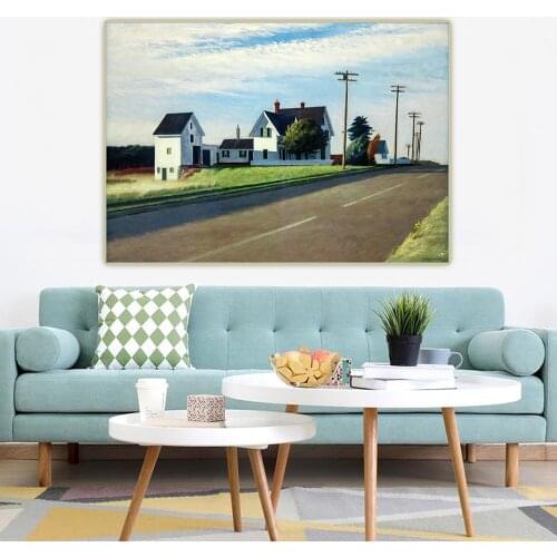 Route 6, Eastham,1941, by Edward Hopper Canvas Oil Painting Artwork Aesthetic Picture Poster Wall Backdrop Decor Home Decoration