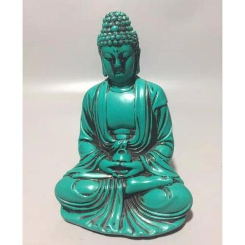 China imitation turquoise Sakyamuni Buddha crafts statue
