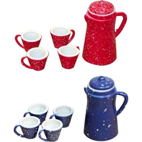 Dollhouse Kettle Set Miniature Kitchen Appliance for Role Play Game Teenager Girls Gift Pretend Play Toy Toddler Playset M89C